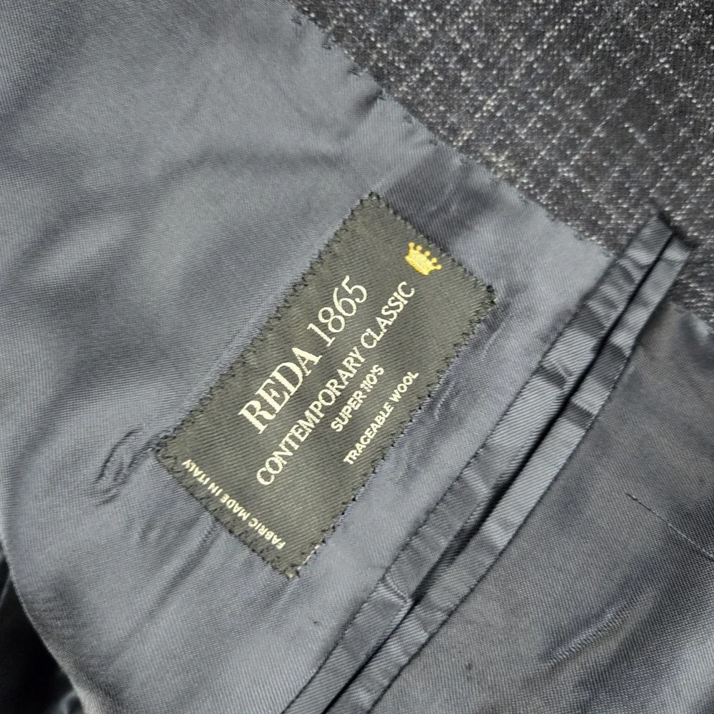 Alberto Zimni Blazer Mens 42‎ Blue Reda 1865 Super 110s Italy Made 2 Button
